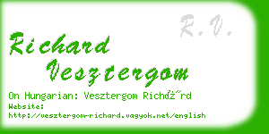 richard vesztergom business card